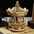thumbnail image 4 of Bangcool 337PCS Merry Go Round 3D Puzzle DIY Funny Wood Music Box Kit Developmental Toy, 4 of 10