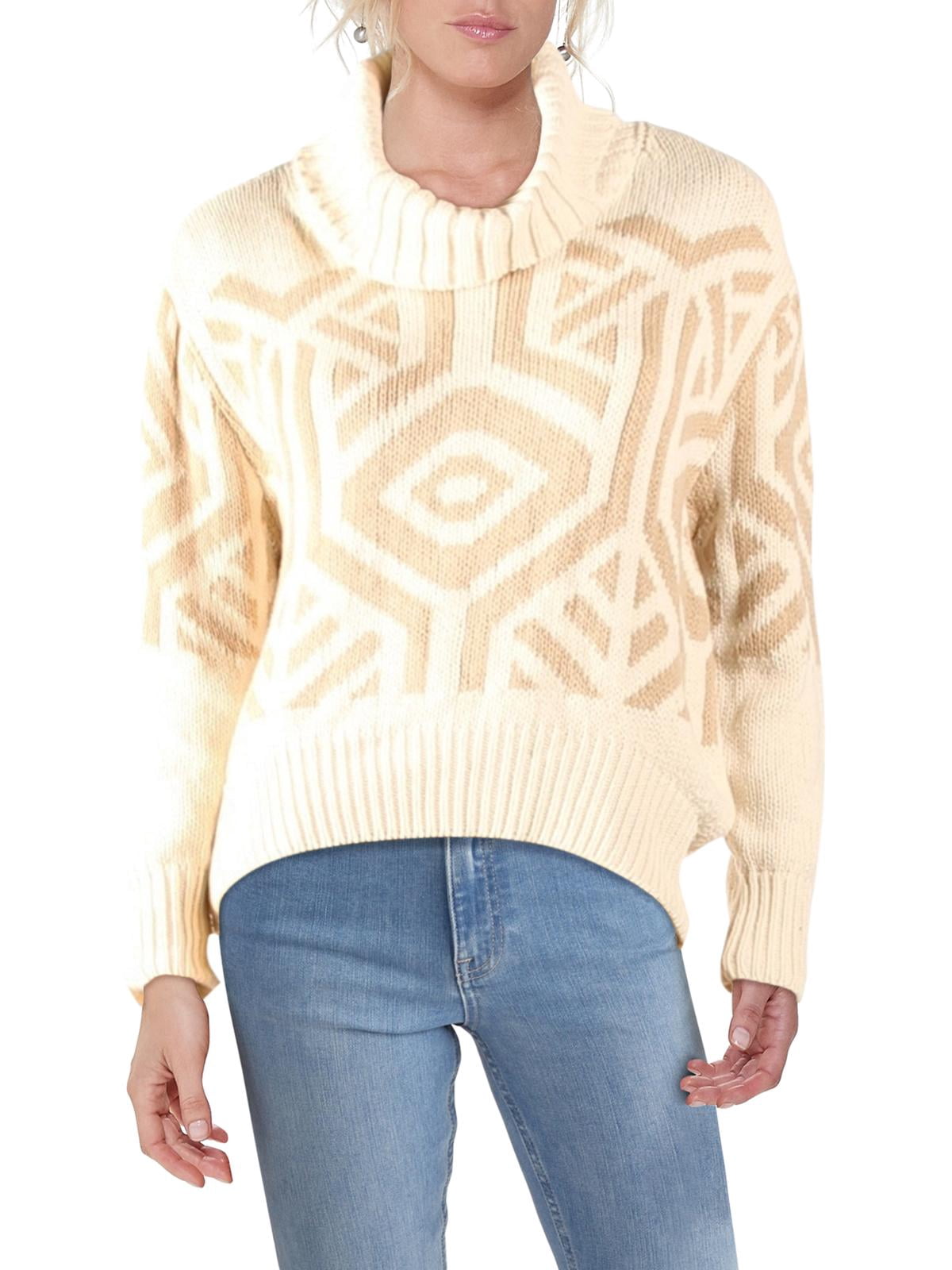 Cliche Womens Printed Knit Turtleneck 