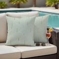 thumbnail image 4 of Sage Green Ombre Outdoor Waterproof Pillow Covers, Farmhouse Stripes Modern Abstract Art Decorative Square Throw Pillowcase Sofa Cushion Sham for Patio/Couch/Chair, 18"x18" 2 Pack, 4 of 8