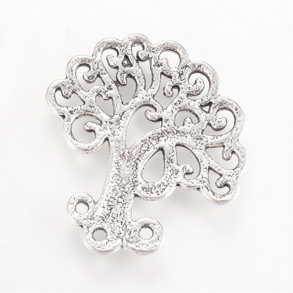 1000gs style Alloy Chandelier Components Links Tree Cadmium Free & Lead Free Antique Silver 28.5x27x2mm Hole: 1.5mm about 305pcs/1000g