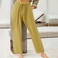 thumbnail image 6 of LLYwey Travel Pants Fashion Womens Casual Elastic Loose Pants Straight Wide Leg Trousers Pants Baseball Pants Adult Long Pant Style H2234 Yellow S, 6 of 7