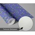 thumbnail image 5 of S4Sassy Flower Wallpaper - Asian Style Wall Covering, 25" x 240" Self-Adhesive Textured Vinyl Wallpaper, Decorative Wall Wrap, Easy DIY Decor For Bedroom, Living Room, Living Spaces - Purple, 5 of 8
