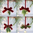 thumbnail image 1 of Fwttom Velvet Bows for Christmas Tree, Christmas Decorations Christmas Tree Bows with Wind Chime Pendant, Christmas Bows for Home, Holiday, Wedding, Christmas Party Decorations, 1 of 7