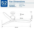 thumbnail image 4 of 52 Antique Brown Ceiling Fan without Light with Remote Control, 4 of 5