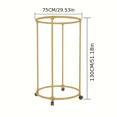thumbnail image 2 of Auto Beyond Rolling clothes rack, freestanding indoor/outdoor garment stand with wheels, circular design, clothing storage rack, suitable for retail stores and bedrooms-Gold, 2 of 5
