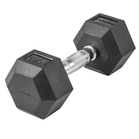 UPC: 0816142018557 | Lifeline Premium Rubber Hex Dumbbell  Single  20 lbs
