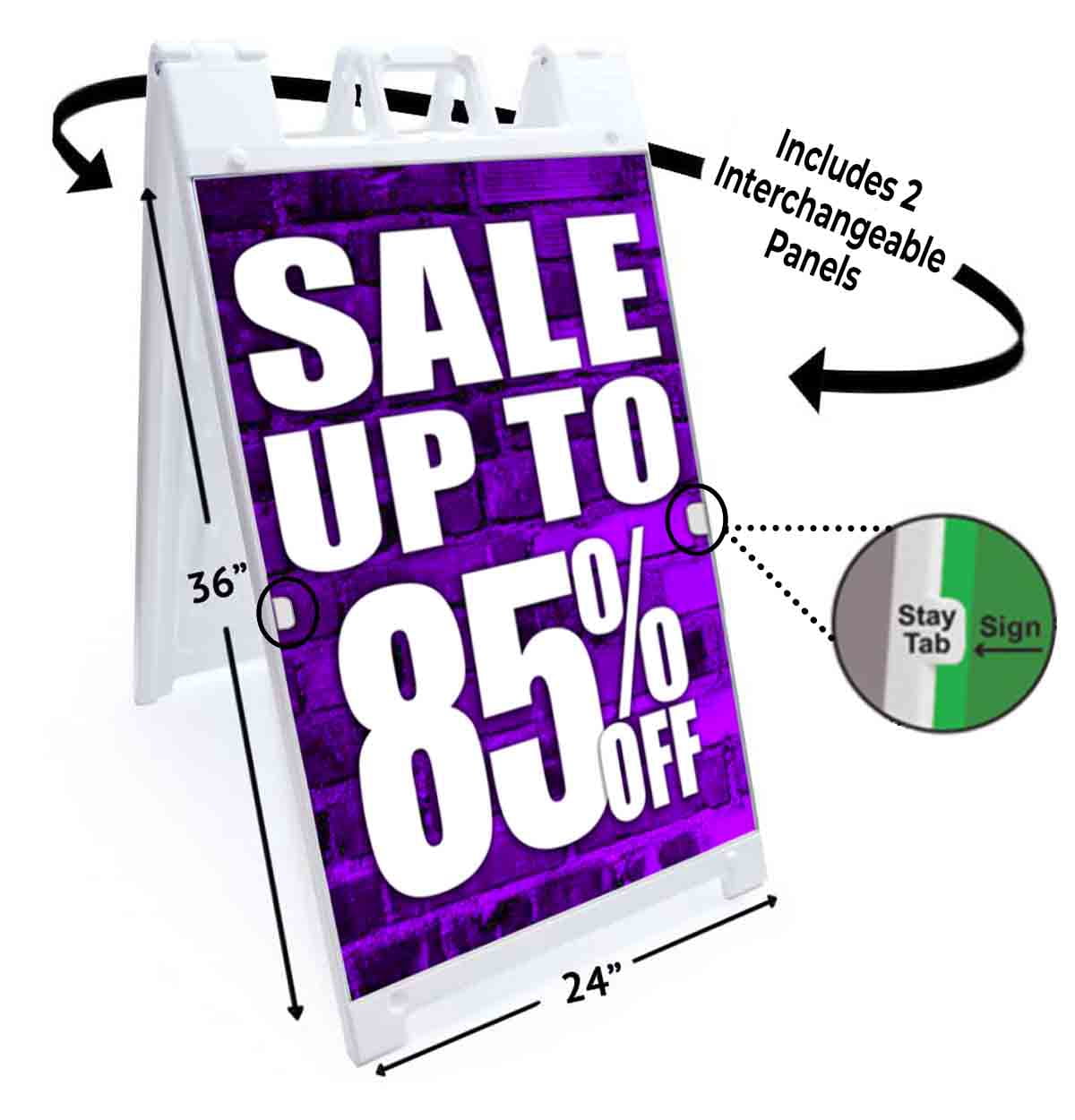 Sale Up To 85 Percent Off (24" X 36") Deluxe A-Frame Signicade, Includes 2 Removable Panels & Stand