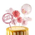 thumbnail image 5 of o Gteau Anniversaire Dcoration Cake Topper Decoración Gateau Anniversaire Roseor Fan Papier Joyeux Anniversaire Bannire Confettis Ballon Feu Art, 5 of 5