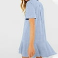 thumbnail image 4 of Women's Ruffle Hem Short Sleeve Dress - Casual Summer Midi, Vintage Style - Versatile (S-XXL), 4 of 8