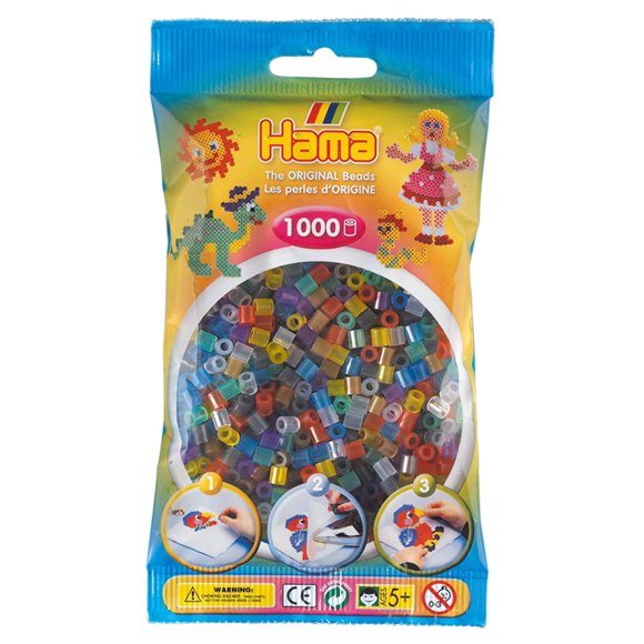 Hama 207-53 Perles - Mélange Translucide (1000 Perles Midi)