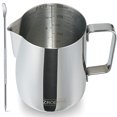 thumbnail image 2 of Milk Frothing Pitcher, 20oz Espresso Steaming Pitchers Stainless Steel Milk Coffee Cappuccino Barista Steam Pitchers Milk Jug Cup with Decorating Pen Latte Art Zroden Ver descripción, 2 of 2