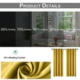 thumbnail image 3 of Lapalife Faux Silk Satin Blackout Curtains Thermal Insulated Noise Reducing Grommet Top for Bedroom Living Room, Gold, 52"x 84", 1 Panel, 3 of 9