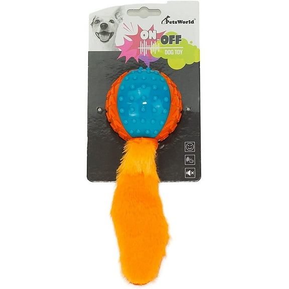 PetsWorld Squeaky Fetch Dog Ball, with fur tail| Suitable for Medium-Large Sized Pets