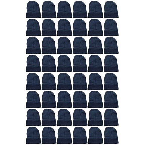 Yacht & Smith Mens Womens Warm Winter Hats in Assorted Colors, Mens Womens Unisex (60 Pack Black A)