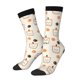 thumbnail image 1 of Fotbe Milk Tea Calcetas Largas con Estampado para Hombre y Mujer – Calcetas de Compresión Transpirables y Elásticas, Viajar y Uso Diario Talla 5-11, 1 of 6