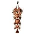 thumbnail image 2 of Decorative Heart Wall Hanging, Rustic Farmhouse‑Style Wall Ornament with Plaid Bow, Wood Beads, Artificial Berries and Bottom Tassel for Indoor Wall Decoration, 2 of 7