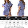 thumbnail image 2 of Bermudas Conjunto de 2 uds de camisetas y pantalones cortos para mujer de verano, traje deportivo, conjuntos a juego sólidos Cgtredaw Púrpura T L para Mujer, 2 of 9