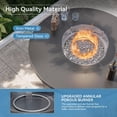 thumbnail image 2 of ALAULM 5PCS Metal Outdoor Patio Furniture Set with 48"/55000 BTU Round Propane Fire Pit Table,Patio Conversation Sets 4 Fixed Chairs No-Slip Cushions,Sand, 2 of 9