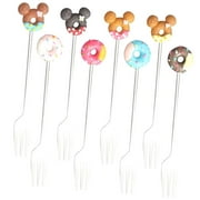 Myst Design 8 Pcs Steel Drink Set Donut Silver Cutlery Set for Cake, Appetizers, Salad, Dessert. Donut Shape