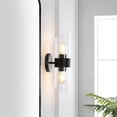 thumbnail image 2 of SAFAVIEH Eytan 2-Light LED Black Iron Wall Sconce with Clear Shade, Set of 2, 2 of 10