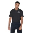 thumbnail image 2 of Justice League Athletic Logo Cotton Polo Shirt, Black, 3X-Large, 2 of 6
