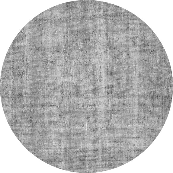 Ahgly Company Indoor Round Abstract Gray Contemporary Area Rugs, 4' Round