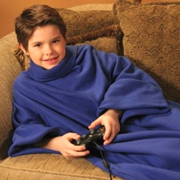 Warmie para niños - Manta acogedora con mangas Manta Manos libres cálida Wearable para leer Navegar por Internet Ver TV Regalo para niños (azul) Warmie WarmieKidsBLUE