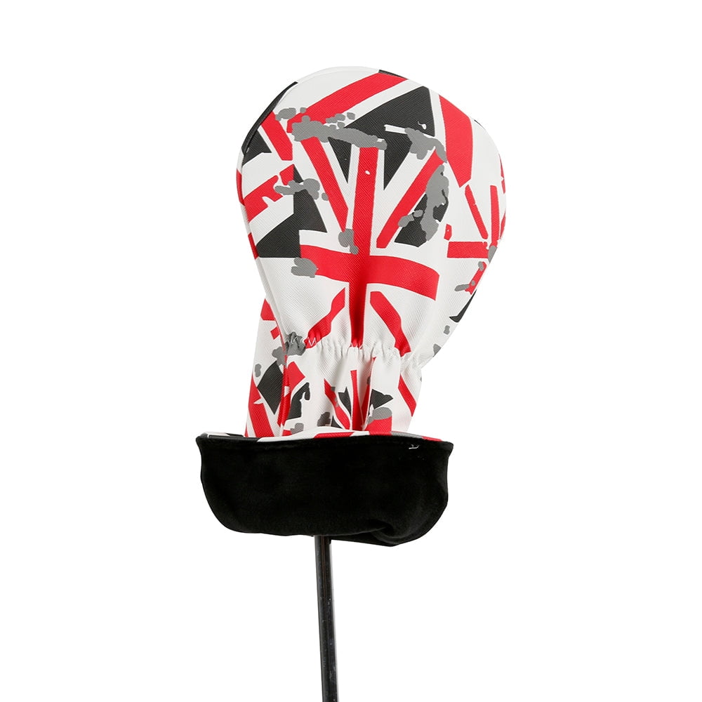 Golf Driver Head Cover 4 Piece Set | Fits #1 Driver, #3 Wood, #5 Wood, #U Utility Club | Protective Headcovers British Flag Union Jack Red