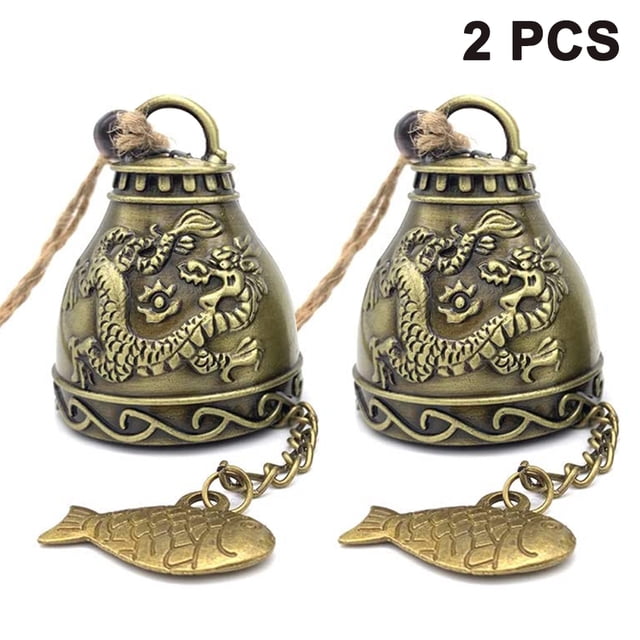 Paquete de 2 dragón Vintage dragón Fengshui buena suerte bendiga para el hogar jardín colgante Windchime bendición decoración regalo Xemadio 2034152