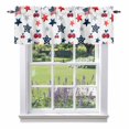 thumbnail image 2 of Independence Day Blue Red Star Valances for Windows,Kitchen Valance Rod Pocket Short Curtain, Abstract Stars Cherry Valance Curtain Window Valances for Bedroom Bathroom Living Room 42x18in, 2 of 9