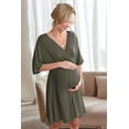 thumbnail image 5 of Oudiya 3 in 1 Labor/Delivery/Hospital Gown Maternity Dress Nursing Nightgown Sleepwear for Breastfeeding, 5 of 6