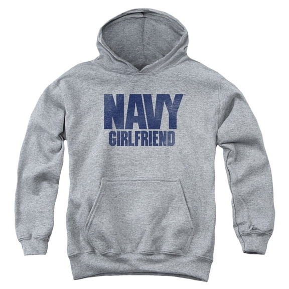 Navy - Girlfriend - Youth Hooded Sweatshirt - X-Large