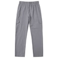 thumbnail image 4 of Linen Cargo Pants for Men Relaxed fit Drawstring Elastic Waist Beach Pants Summer Casual Multi Pockets Hiking Pants, M, 4 of 5