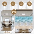 thumbnail image 5 of Teal Blue Water Ripple Window Privacy Film Ocean Beach Summer Coastal Scenery Decorative Glass Window Film UV Blocking Static Cling Non-Adhesive Sticker Covering for Home Door 17.7 x 39.3 inches, 5 of 7