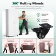 thumbnail image 4 of SOLAURA 73 in Metal Storage Cabinet with Wheels, Garage Rolling Cabinet with Locking Doors and 4 Adjustable Shelves, Lockable Tool Cabinets for Garage, Home, Office(White), 4 of 9