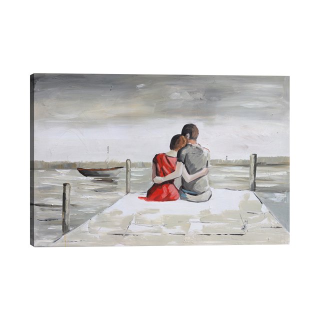 Pintura de Paisaje con Definición, Perfecto de Navidad Cumpleaños, Pintura de Pared 35x50cm Parejas Detrás Sunnimix Pintura al óleo sobre lienzo