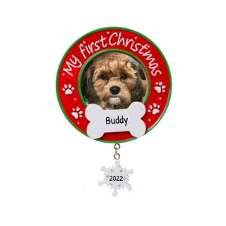  Tree Buddees Pet Puppy's First Christmas Bone Present Dog  Ornaments (Black Lab) : Home & Kitchen