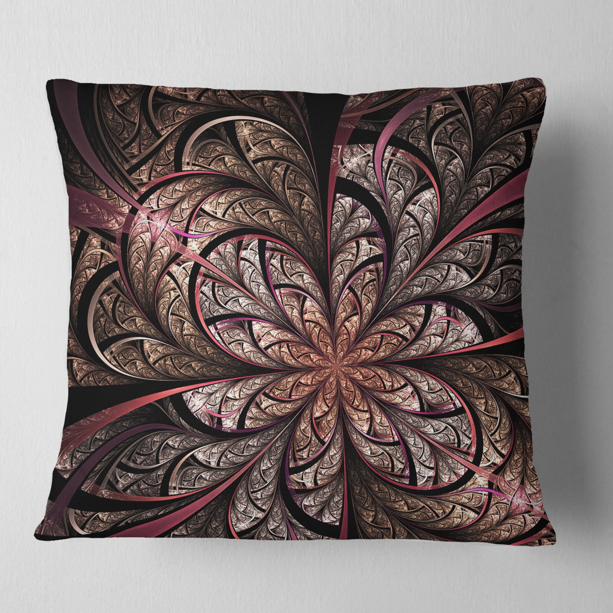 Designart 16" x 16" Red Polyester Throw Pillow