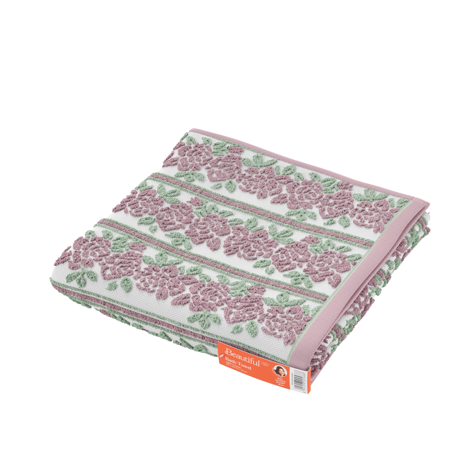 Beautiful Wallpaper Bath Towel, 56" x 30", Rose Pink