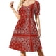 thumbnail image 2 of Vestido de manga corta con bandana roja, ropa de mujer, vestidos de playa, vestido, 2 of 7