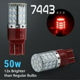 thumbnail image 2 of 7443/7440 50W Red High Power Brake Tail Stop Parking Light Bulbs Lamps, 2 of 6