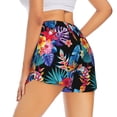 thumbnail image 3 of Sigee Tropical Palm Leaves for Women's Athletic Shorts High Waisted Running Shorts Pocket Sporty Short Gym Elastic Workout ShortsSmall, 3 of 9
