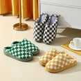 thumbnail image 3 of Plaid Slipper Womens Winter Warm Home Kawaii Cartoon Plush Contton Indoor Funny Cute Fuzzy House Floor Shoes Female Checkerboard, 3 of 6
