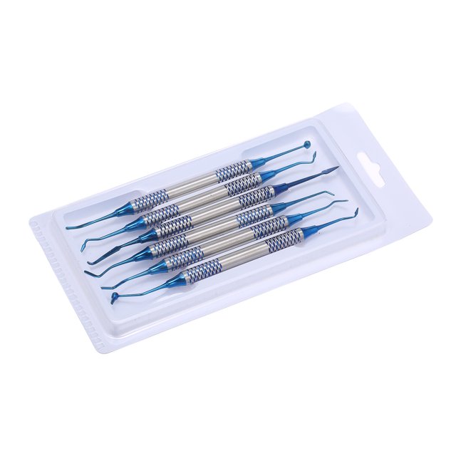 Espátula de relleno de resina compuesta Dental, resina de cabeza chapada en titanio, 6 uds. TFixol Herramientas de restauración