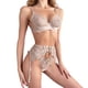 thumbnail image 1 of Gibobby Conjunto Lencería Tanga Y Bralette Conjunto de lencería for Mujer Conjunto de lencería con Liguero y corpiño de Encaje Floral(Beige, G), 1 of 5
