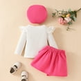 thumbnail image 4 of VNKIDY Toddler Girl Big Bow Beret Long Sleeve T-Shirts O-Neck Tops And Skirt Fall/winter Three Piece Outfits Sets Cozy, 4 of 9