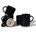 thumbnail image 2 of Vesteel Coffee Mugs Set of 6, 12oz Ceramic Coffee Cups Set with Makeup Clay for Coffee Tea Milk, Mug Gifts for Thanksgiving Day Anniversary, Matte Black, 2 of 7