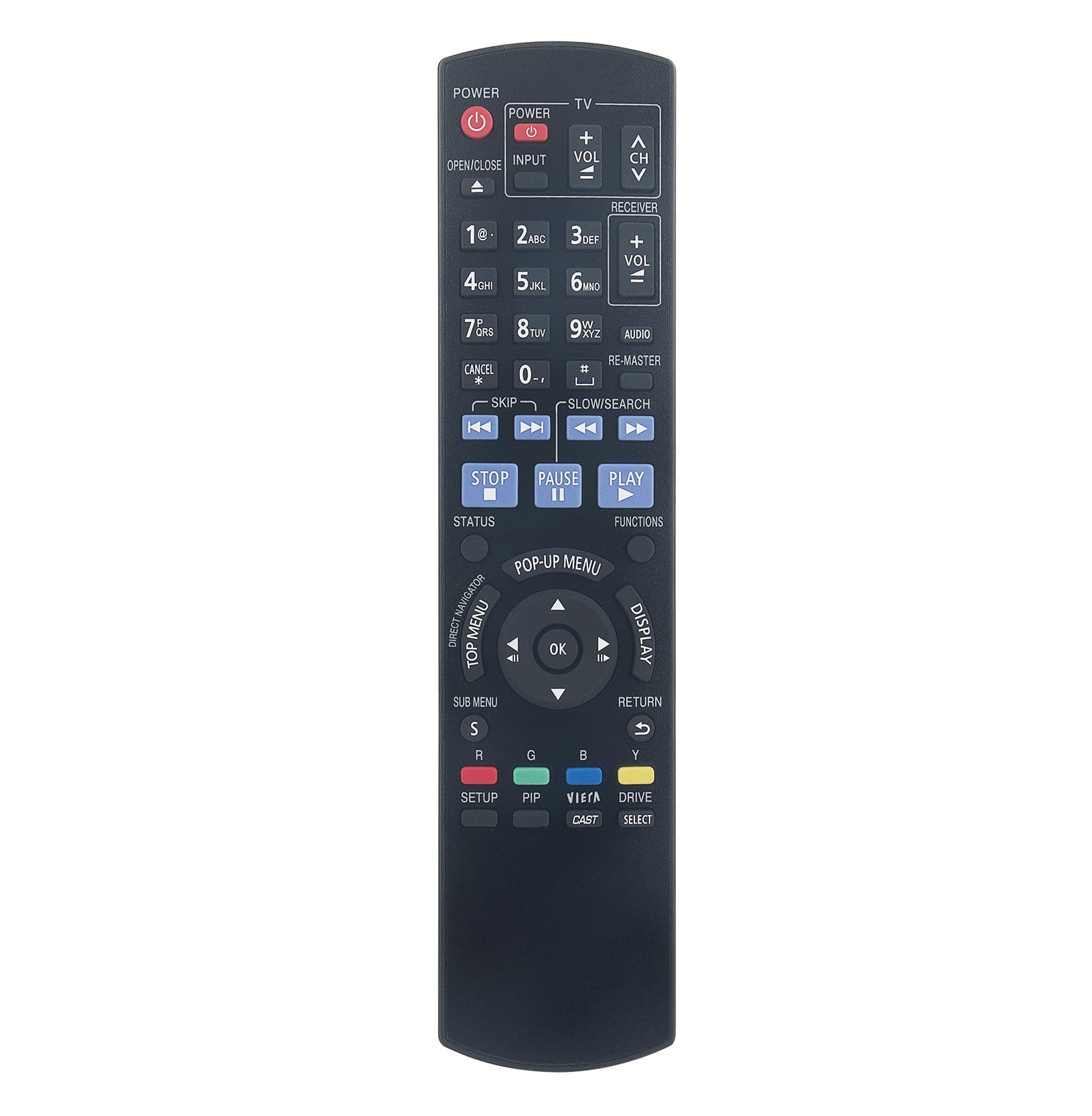 aanvaarden Stationair Dagelijks N2QAYB000378 Replacement Remote Control Compatible with Panasonic Blu-ray  Disc Player Home Cinema System DMP-BD60 DMP-BD601 - Walmart.com