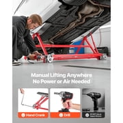 KFFKFF Portable Car Lift, 4400 lbs Capacity, Durable Steel Construction with 23 Max Height, Adjustable Width and Wheels, Manual Operation for Cars, Compact SUVs, Mini Trucks, Ideal for Home Garage