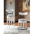 thumbnail image 3 of ZXNYH Valebeck 24" Modern Swivel Counter Height Barstool, Whitewash, 3 of 3